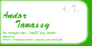 andor tamassy business card